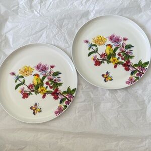 Mikasa White Floral Salad Plate Butterfly Garden Set of 2